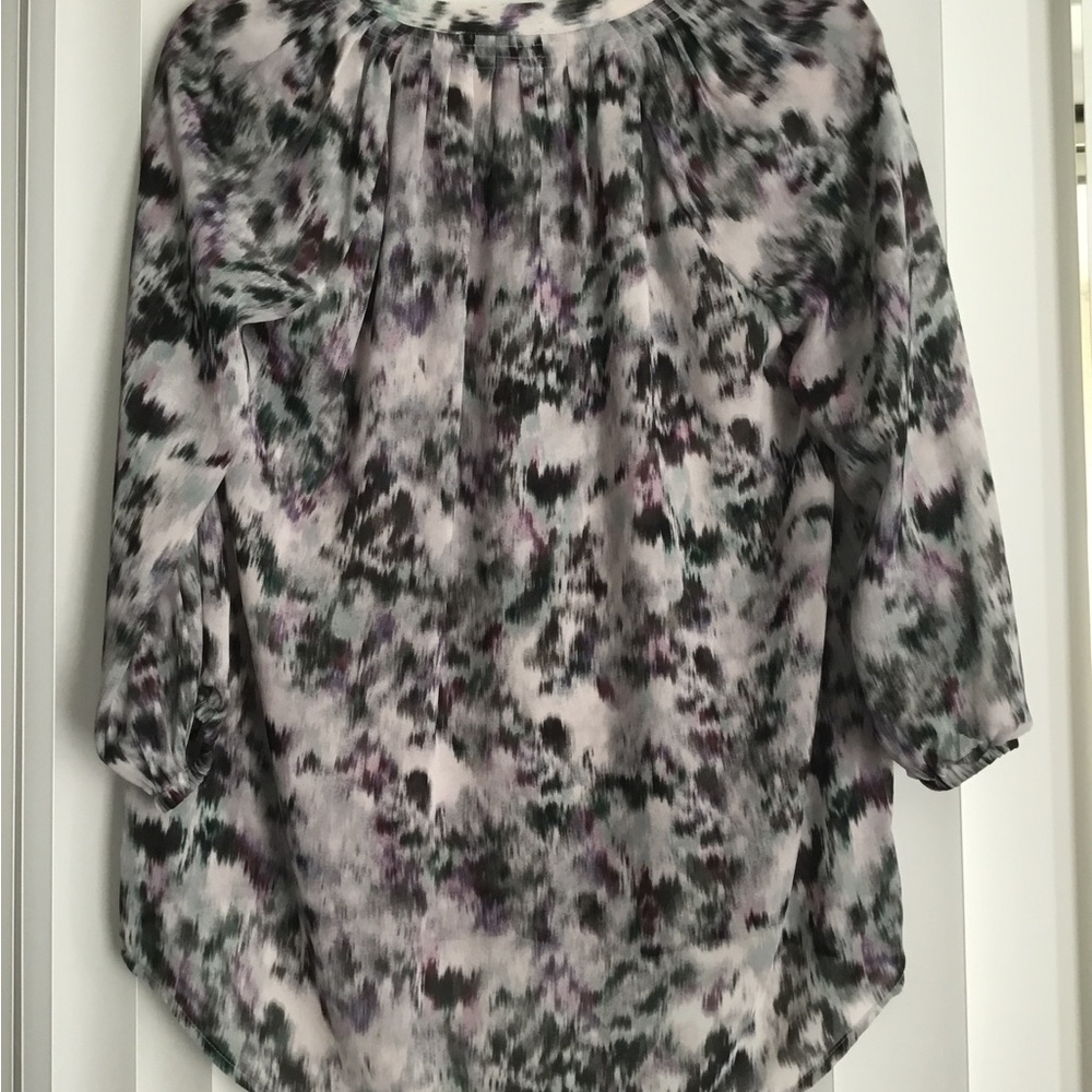 Simply Vera Vera Wang Black and Gray Asymmetrical Blouse